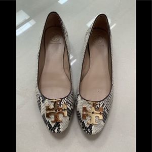 Tory Burch Faux snake skin flats